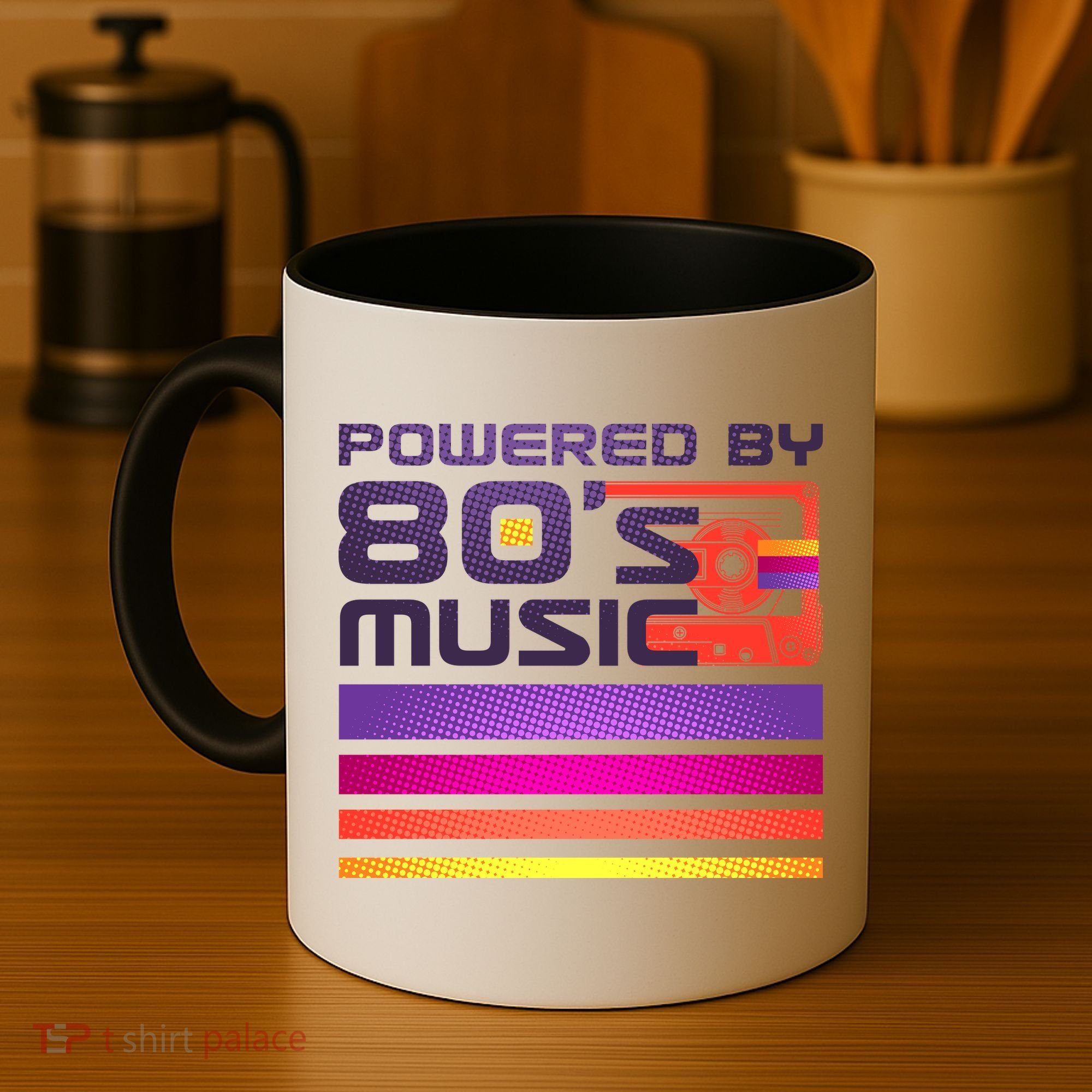 Retro Poweres By 80's Music Cassette Tape Coffee Mug