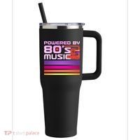 Retro Poweres By 80's Music Cassette Tape 40oz Vacuum Insulated Stainless Steel Travel Tumbler thumb 0