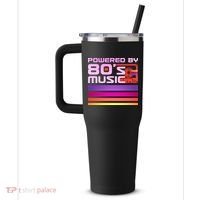 Retro Poweres By 80's Music Cassette Tape 40oz Vacuum Insulated Stainless Steel Travel Tumbler thumb 2