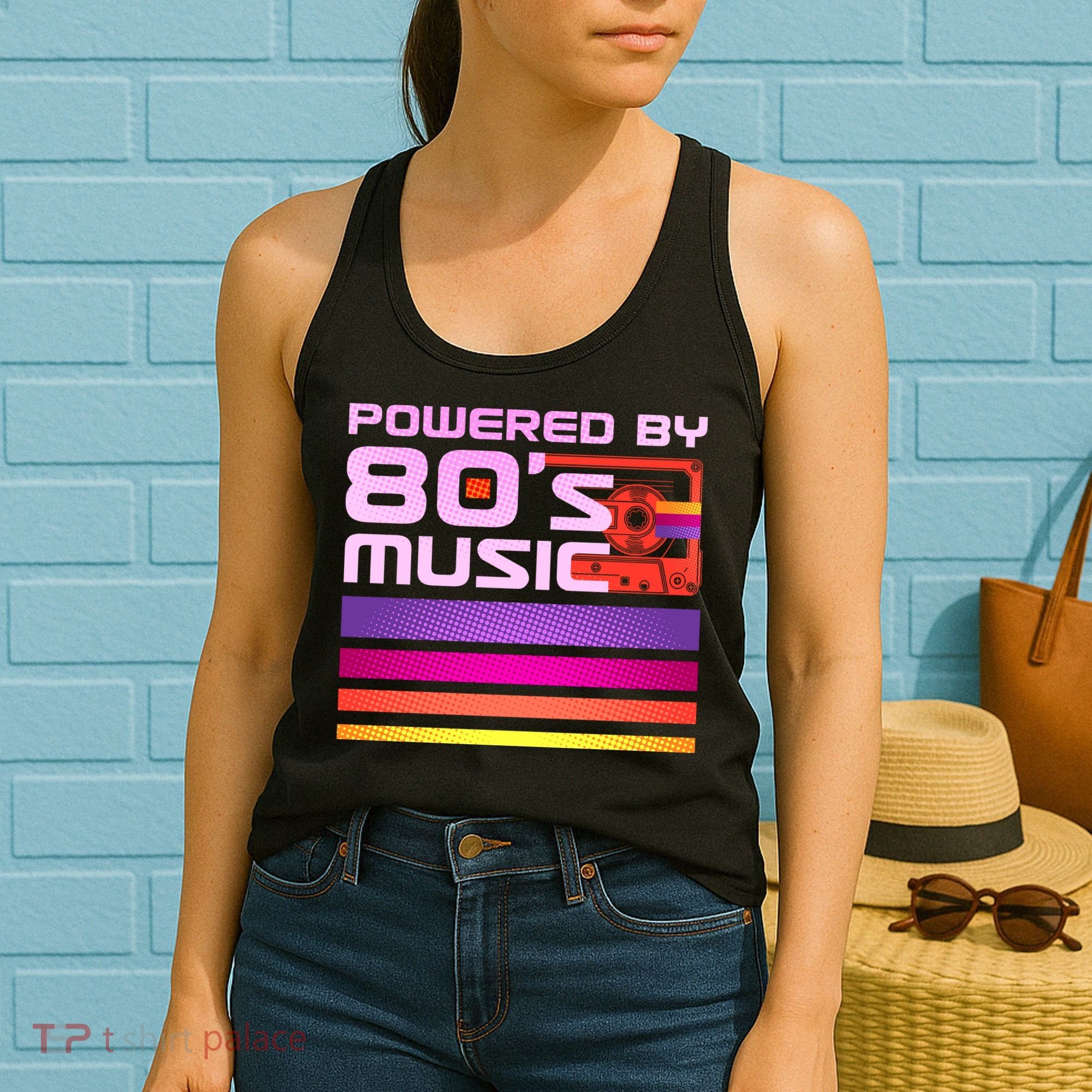 Retro Poweres By 80's Music Cassette Tape Women's Tank Top