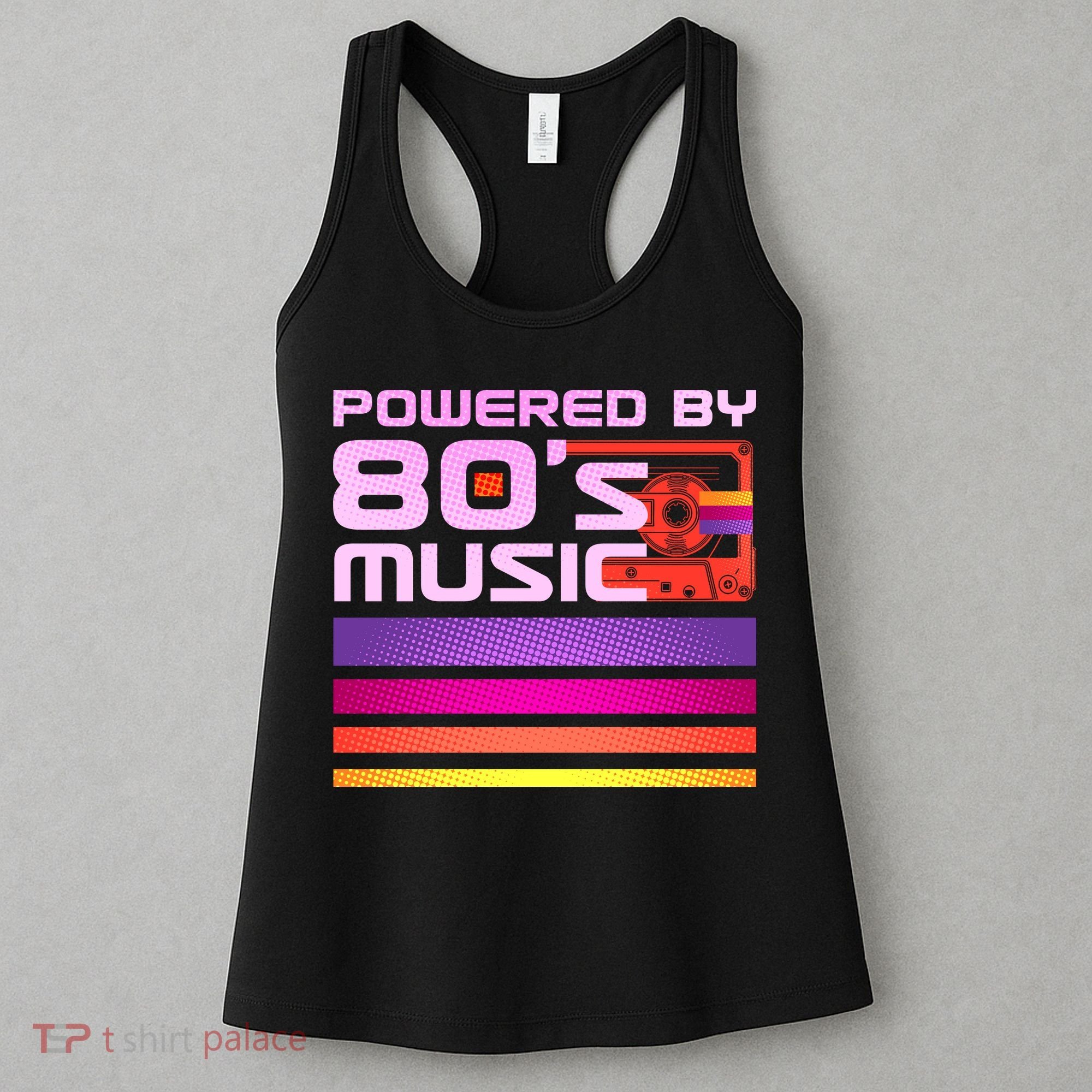 Retro Poweres By 80's Music Cassette Tape Women's Tank Top
