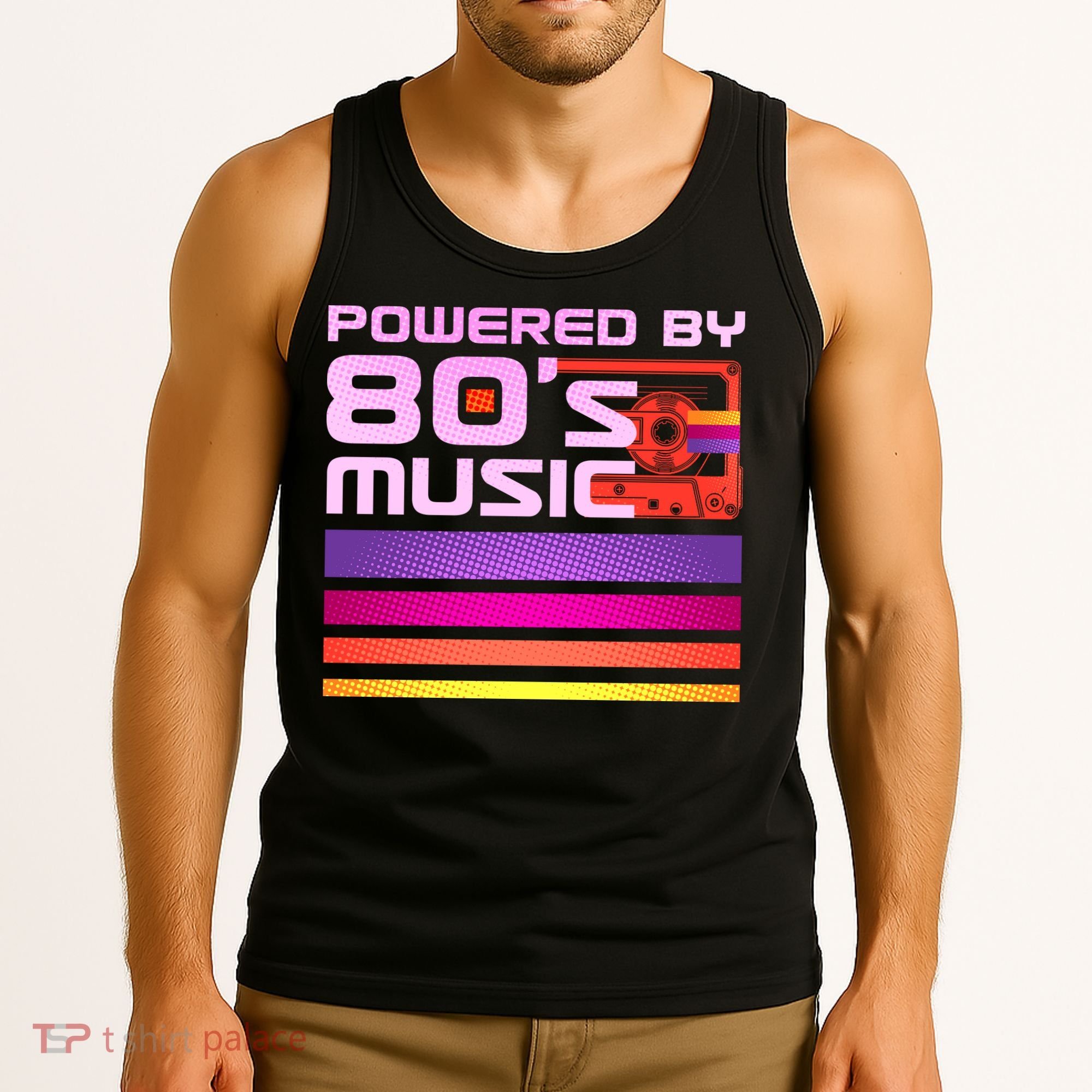 Retro Poweres By 80's Music Cassette Tape Tank Top