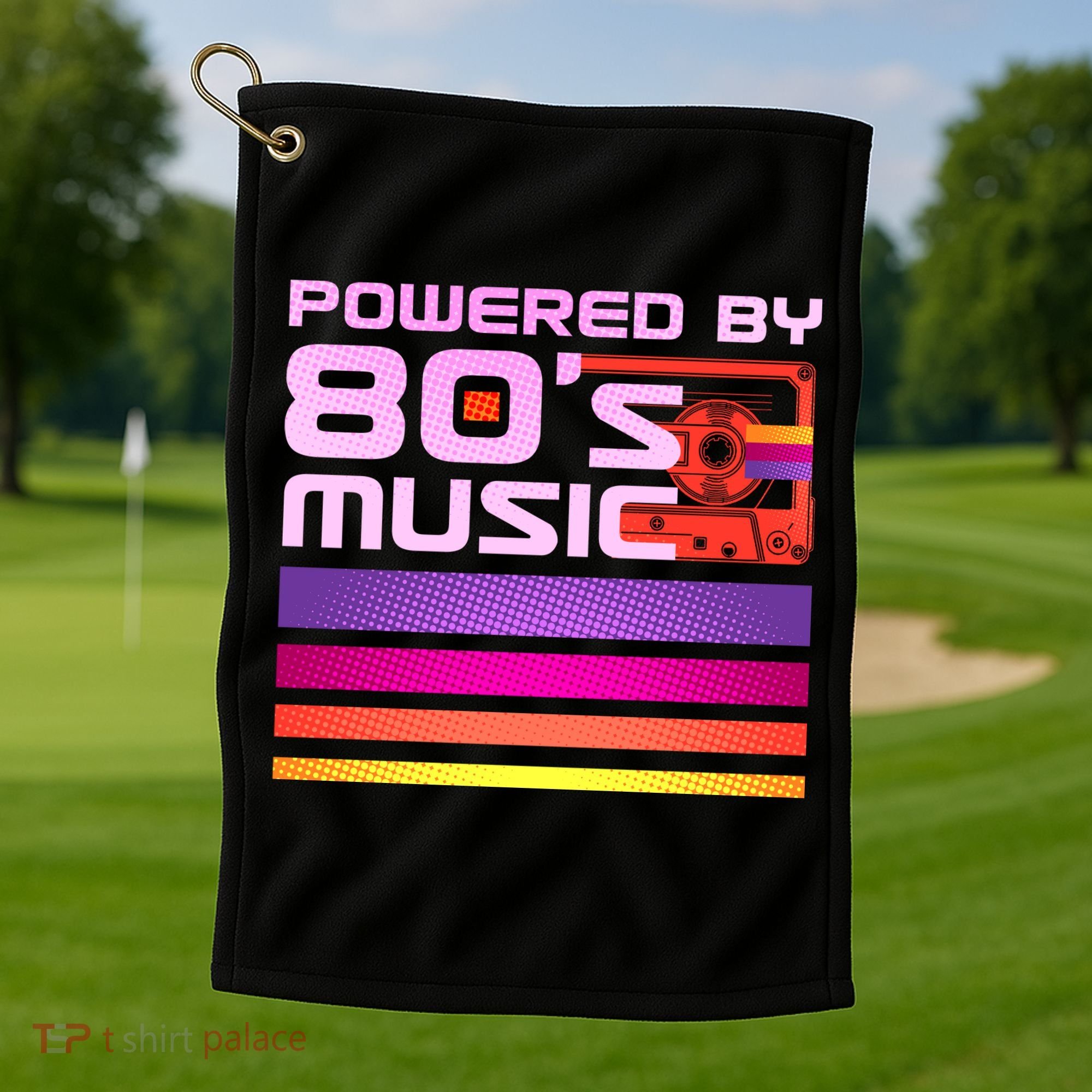 Retro Poweres By 80's Music Cassette Tape Golf Towel