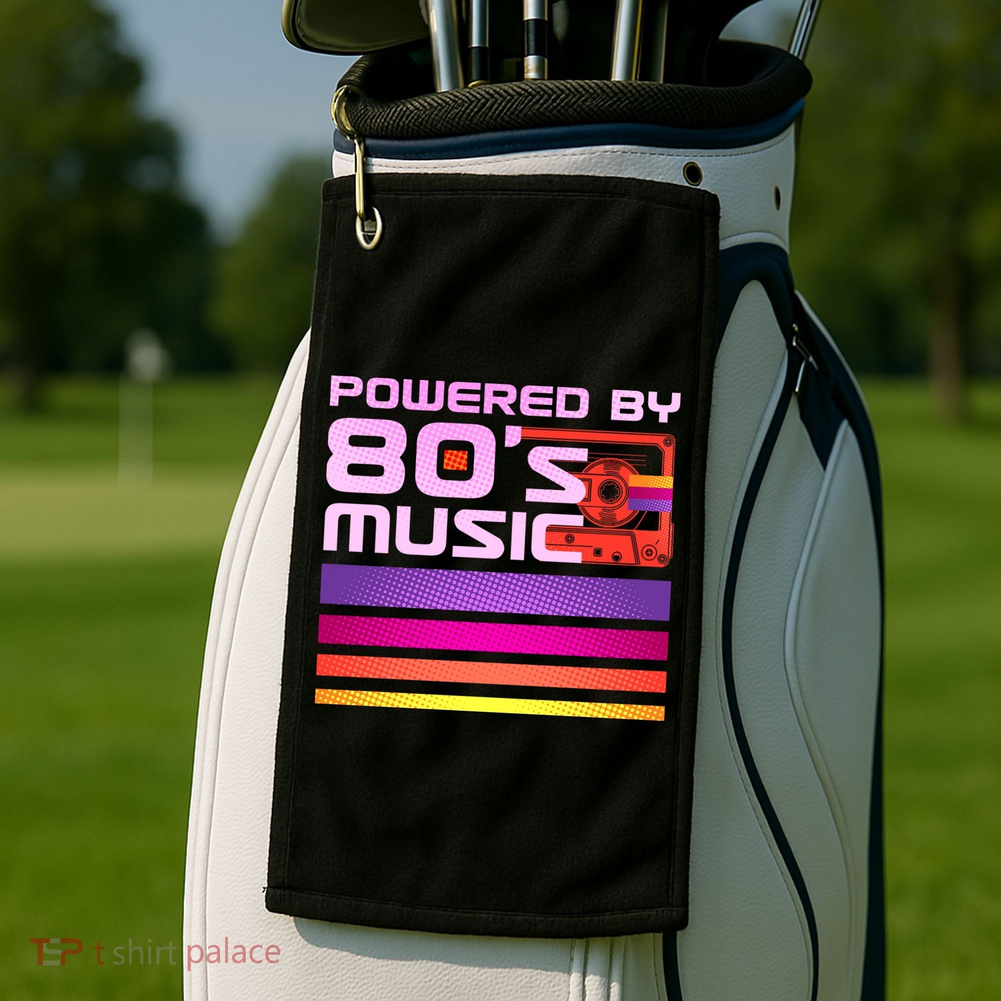 Retro Poweres By 80's Music Cassette Tape Golf Towel
