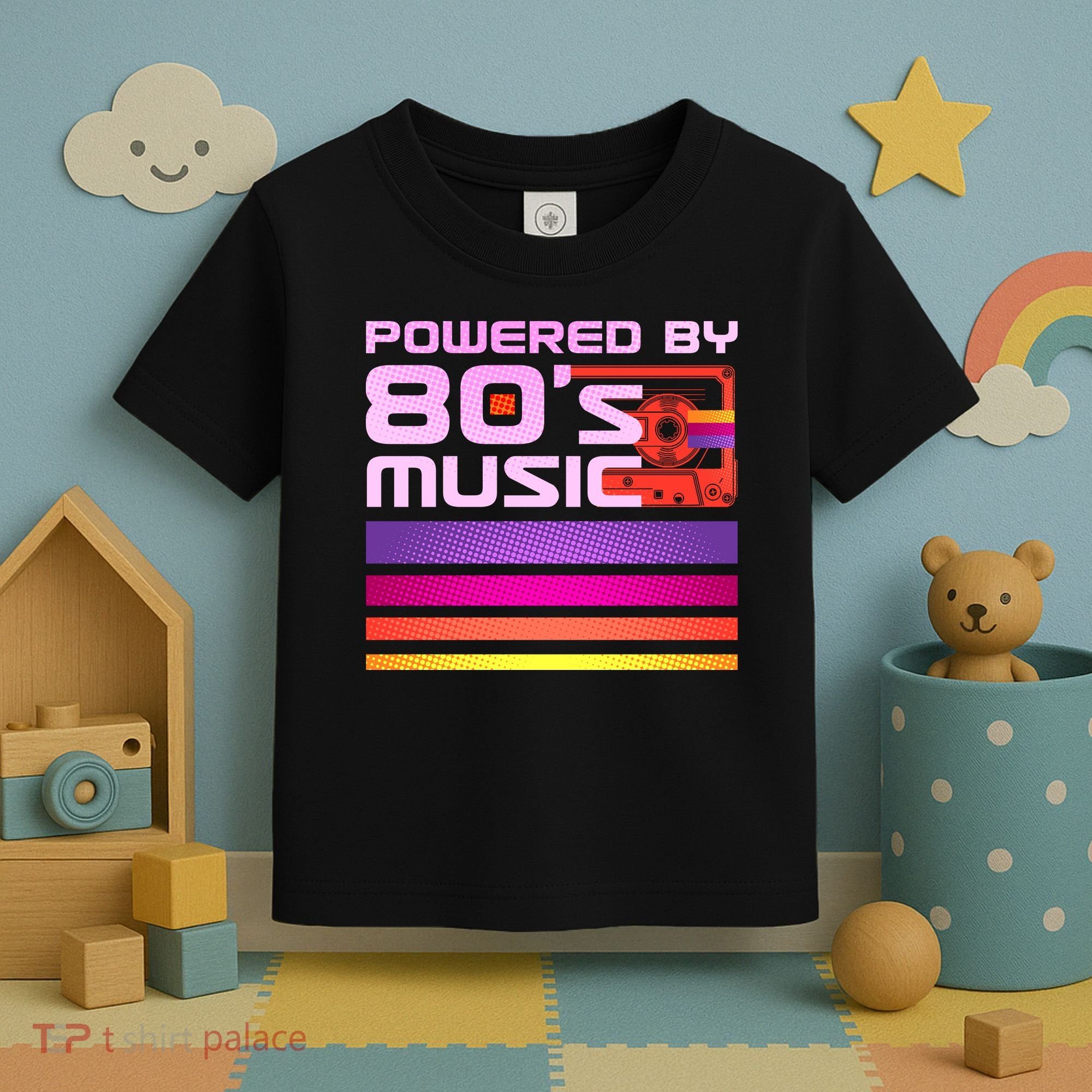 Retro Poweres By 80's Music Cassette Tape Toddler T-Shirt