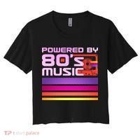 Retro Poweres By 80's Music Cassette Tape Women's Crop Top Tee thumb 0