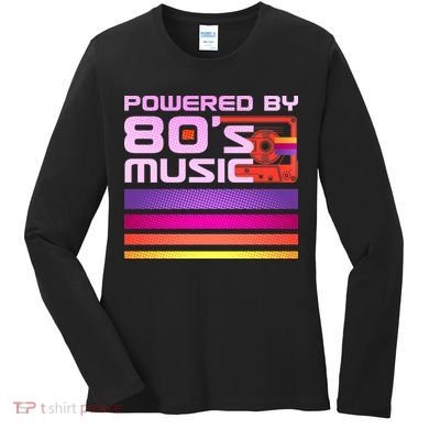 Retro Poweres By 80's Music Cassette Tape Women's Long Sleeve Shirt