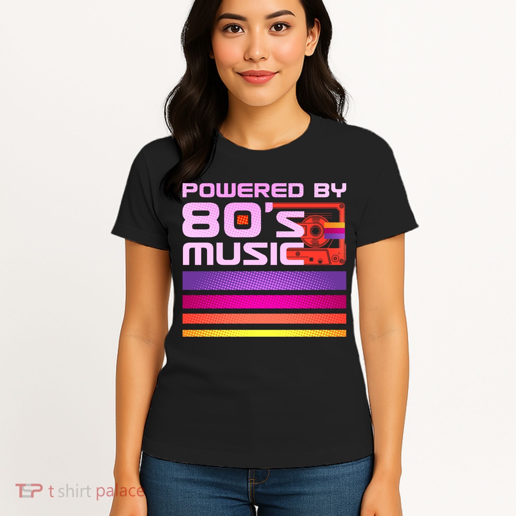 Retro Poweres By 80's Music Cassette Tape Women's T-Shirt