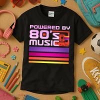 Retro Poweres By 80's Music Cassette Tape Kids T-Shirt thumb 3