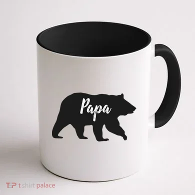 Rustic Papa Bear Funny Gift Coffee Mug back