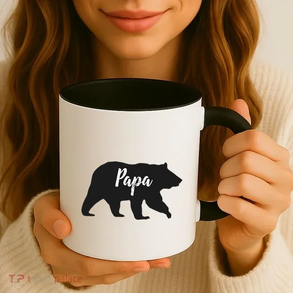 Rustic Papa Bear Funny Gift Coffee Mug