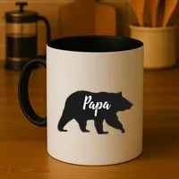 Rustic Papa Bear Funny Gift Coffee Mug thumb 4