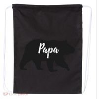 Rustic Papa Bear Funny Gift Drawstring Bag thumb 0