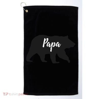 Rustic Papa Bear Funny Gift Golf Towel