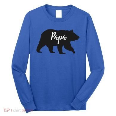 Rustic Papa Bear Funny Gift Long Sleeve Shirt