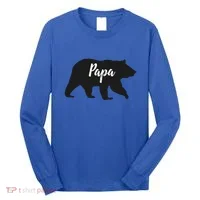 Rustic Papa Bear Funny Gift Long Sleeve Shirt thumb 0