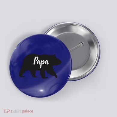 Rustic Papa Bear Funny Gift Button