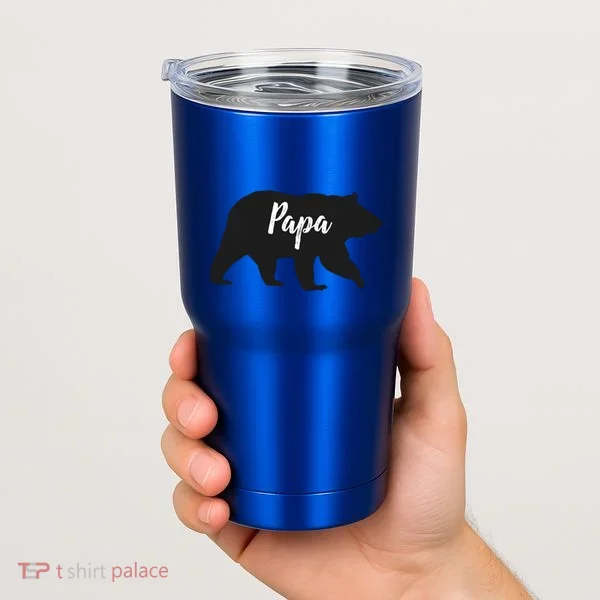 Rustic Papa Bear Funny Gift Tumbler