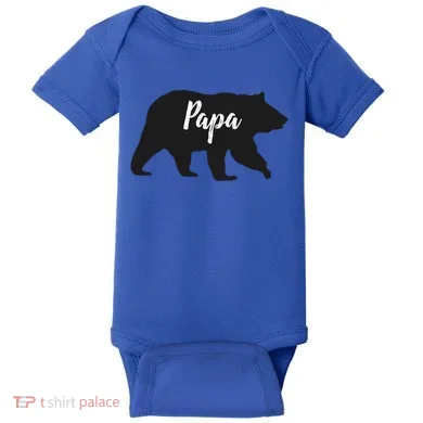 Rustic Papa Bear Funny Gift Baby Bodysuit