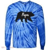 Rustic Papa Bear Funny Gift Tie-Dye Long Sleeve Shirt thumb 0