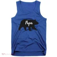 Rustic Papa Bear Funny Gift Tank Top thumb 0