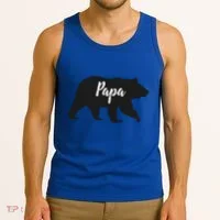 Rustic Papa Bear Funny Gift Tank Top thumb 3