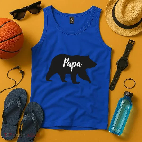 Rustic Papa Bear Funny Gift Tank Top