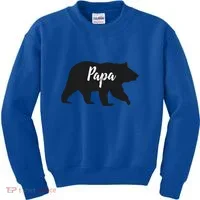 Rustic Papa Bear Funny Gift Kids Sweatshirt thumb 0