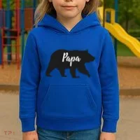Rustic Papa Bear Funny Gift Kids Hoodie thumb 3