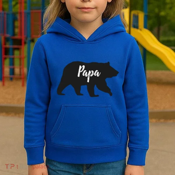 Rustic Papa Bear Funny Gift Kids Hoodie