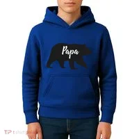 Rustic Papa Bear Funny Gift Kids Hoodie thumb 4
