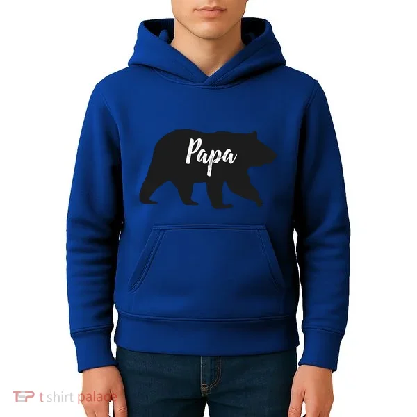 Rustic Papa Bear Funny Gift Kids Hoodie