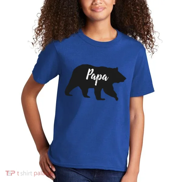 Rustic Papa Bear Funny Gift Kids T-Shirt