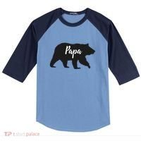 Rustic Papa Bear Funny Gift Raglan Baseball Sleeve Shirt thumb 0