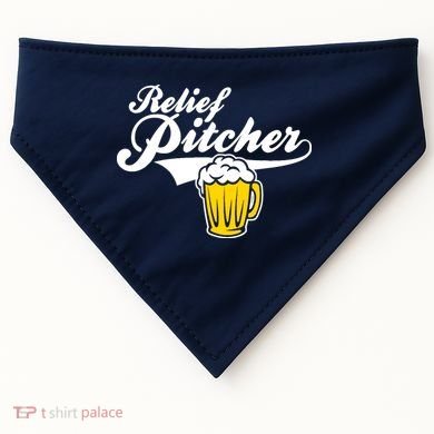 Relief Pitcher Beer And Baseball USA-Made Doggie Bandana
