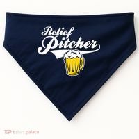 Relief Pitcher Beer And Baseball USA-Made Doggie Bandana thumb 0