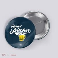 Relief Pitcher Beer And Baseball Button thumb 0