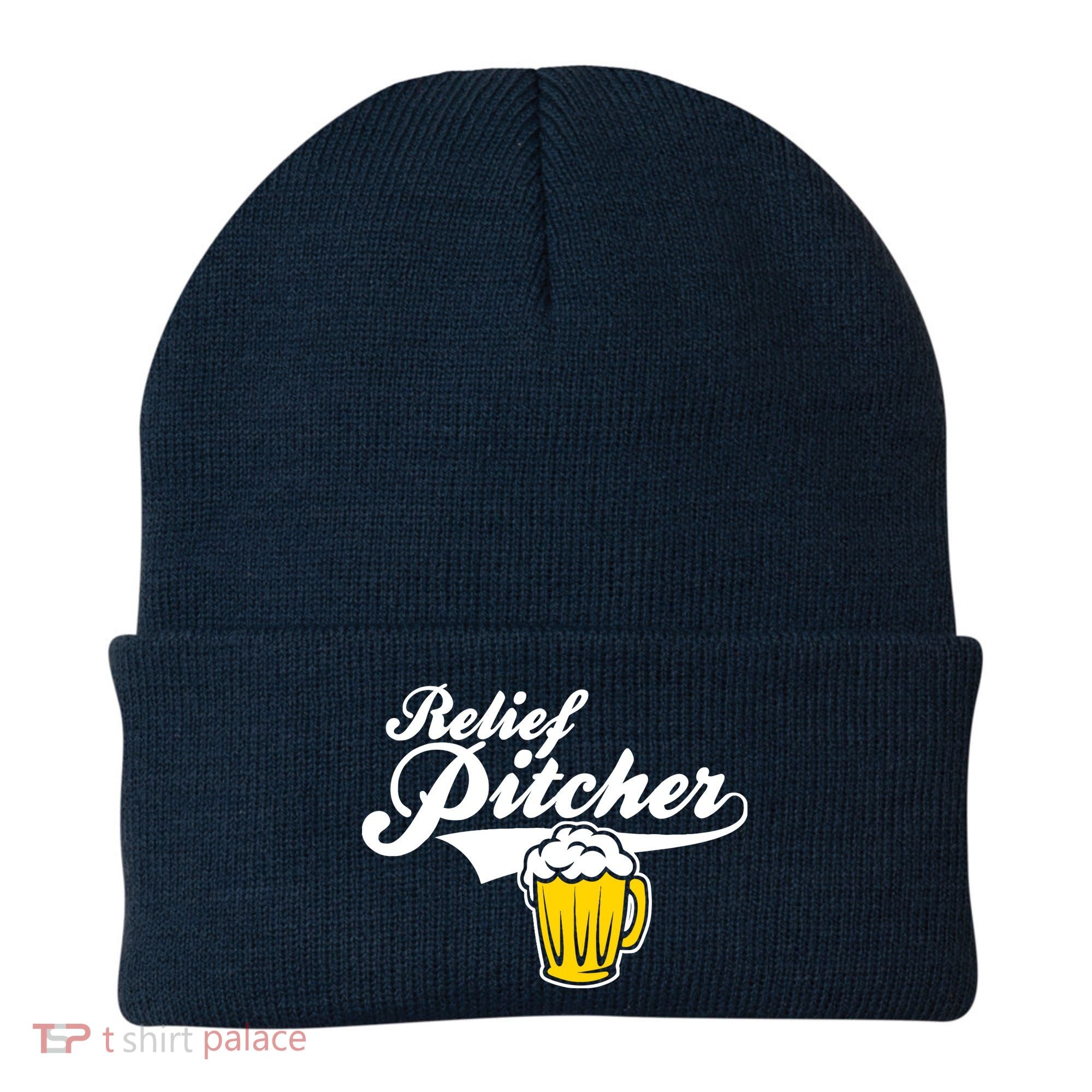 Relief Pitcher Beer And Baseball Beanie