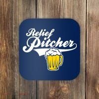 Relief Pitcher Beer And Baseball Coaster thumb 0