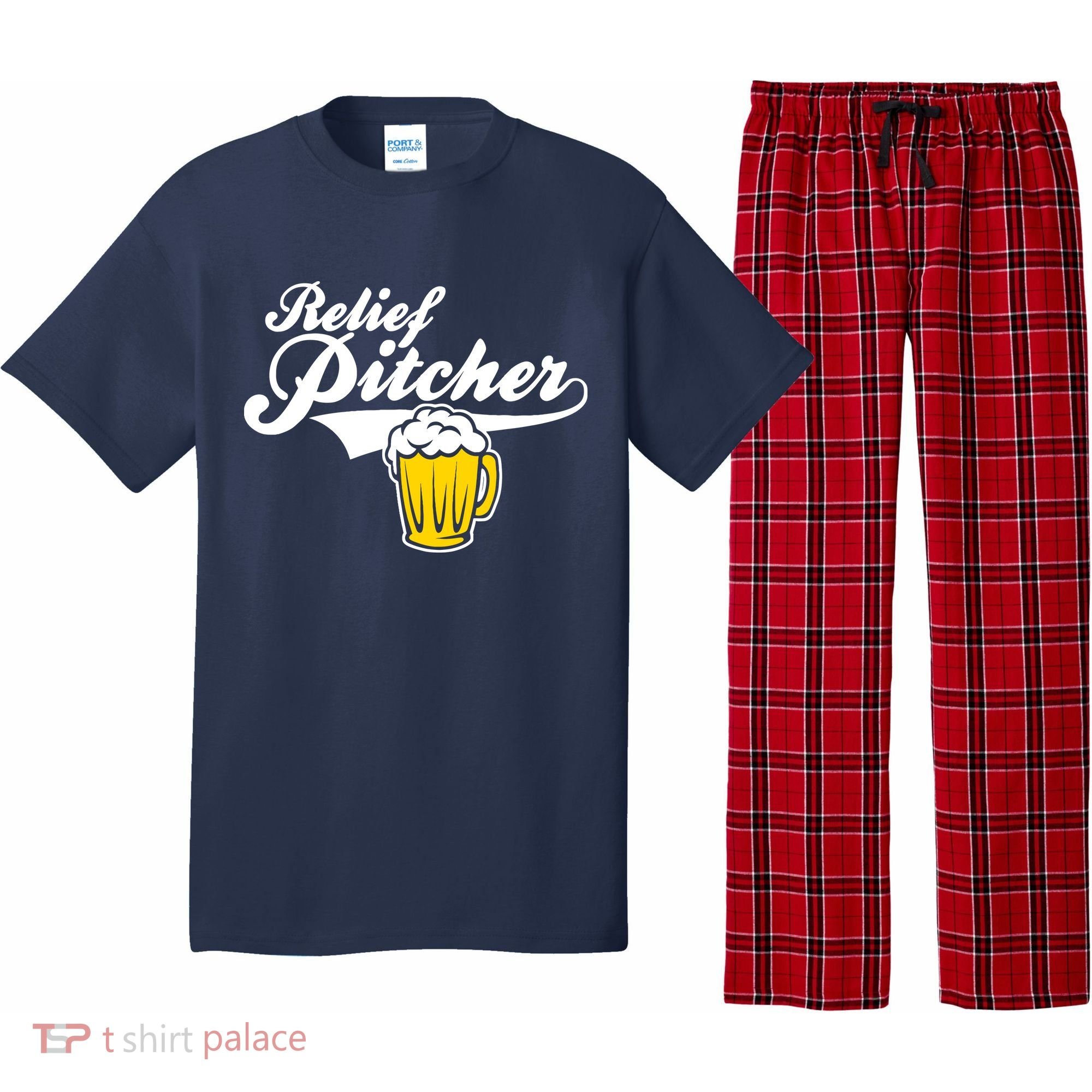 Relief Pitcher Beer And Baseball Pajama Set