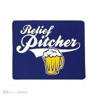 Relief Pitcher Beer And Baseball Mousepad thumb 0