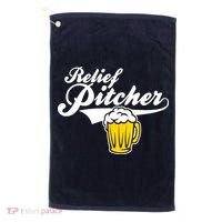 Relief Pitcher Beer And Baseball Golf Towel thumb 0