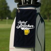 Relief Pitcher Beer And Baseball Golf Towel thumb 2
