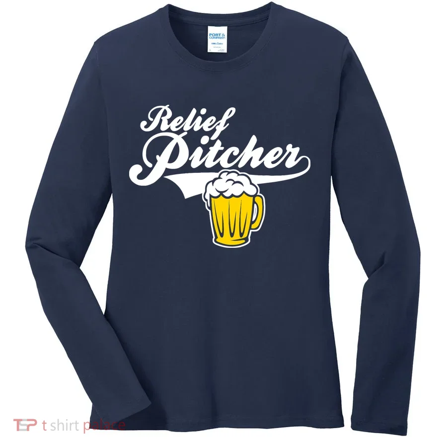 Relief Pitcher Beer And Baseball Women's Long Sleeve Shirt