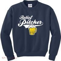 Relief Pitcher Beer And Baseball Kids Sweatshirt thumb 0
