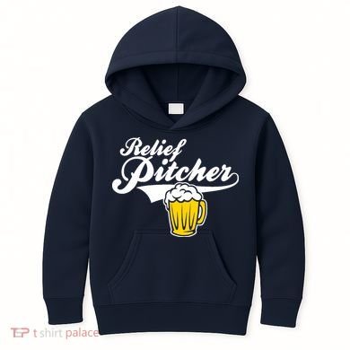 Relief Pitcher Beer And Baseball Kids Hoodie