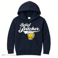 Relief Pitcher Beer And Baseball Kids Hoodie thumb 0