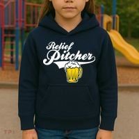 Relief Pitcher Beer And Baseball Kids Hoodie thumb 3