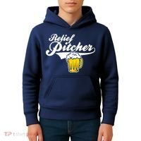 Relief Pitcher Beer And Baseball Kids Hoodie thumb 4