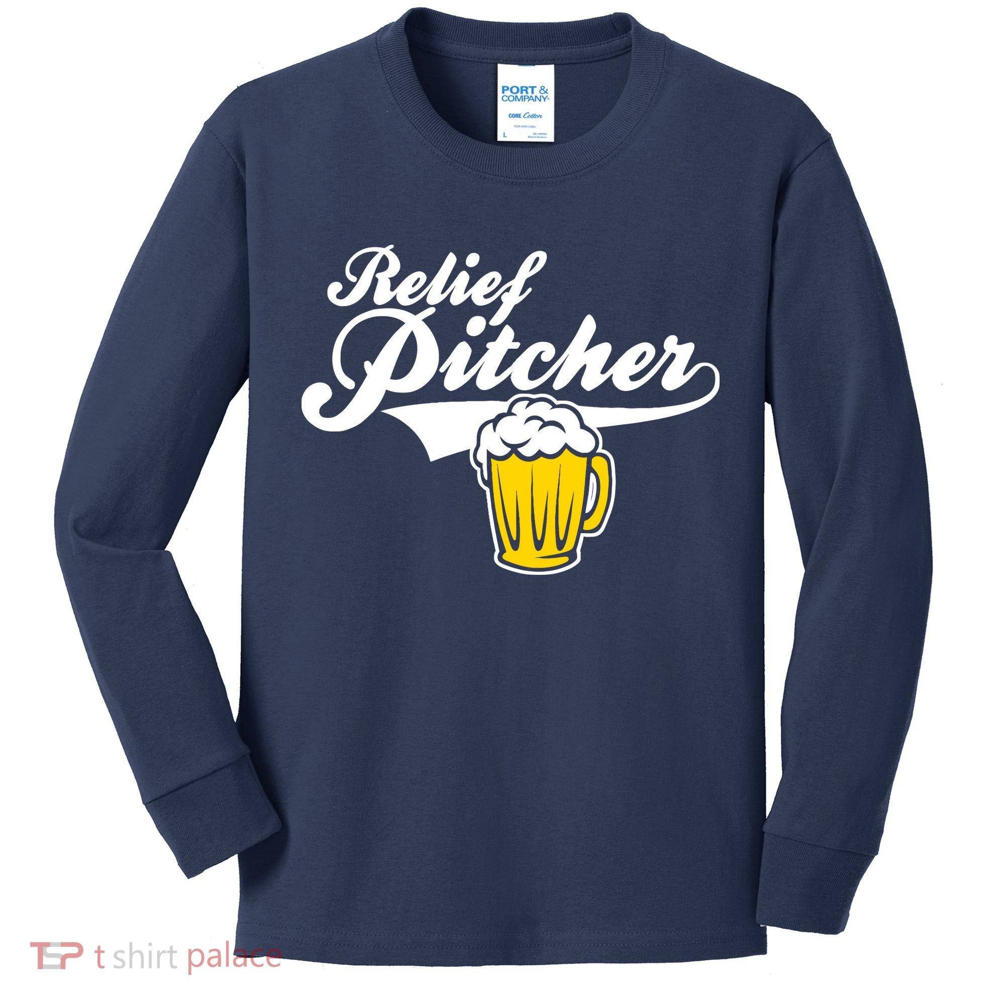 Relief Pitcher Beer And Baseball Kids Long Sleeve Shirt